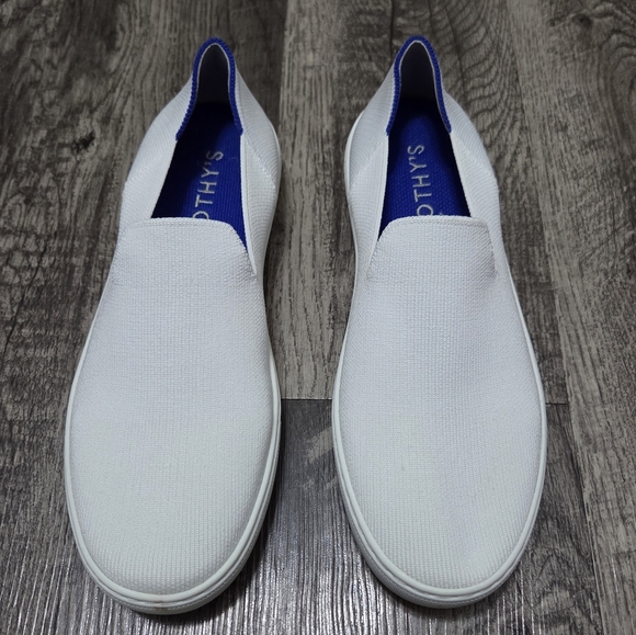 Rothy's  White and Blue Slip-On Loafers - Picture 1 of 10